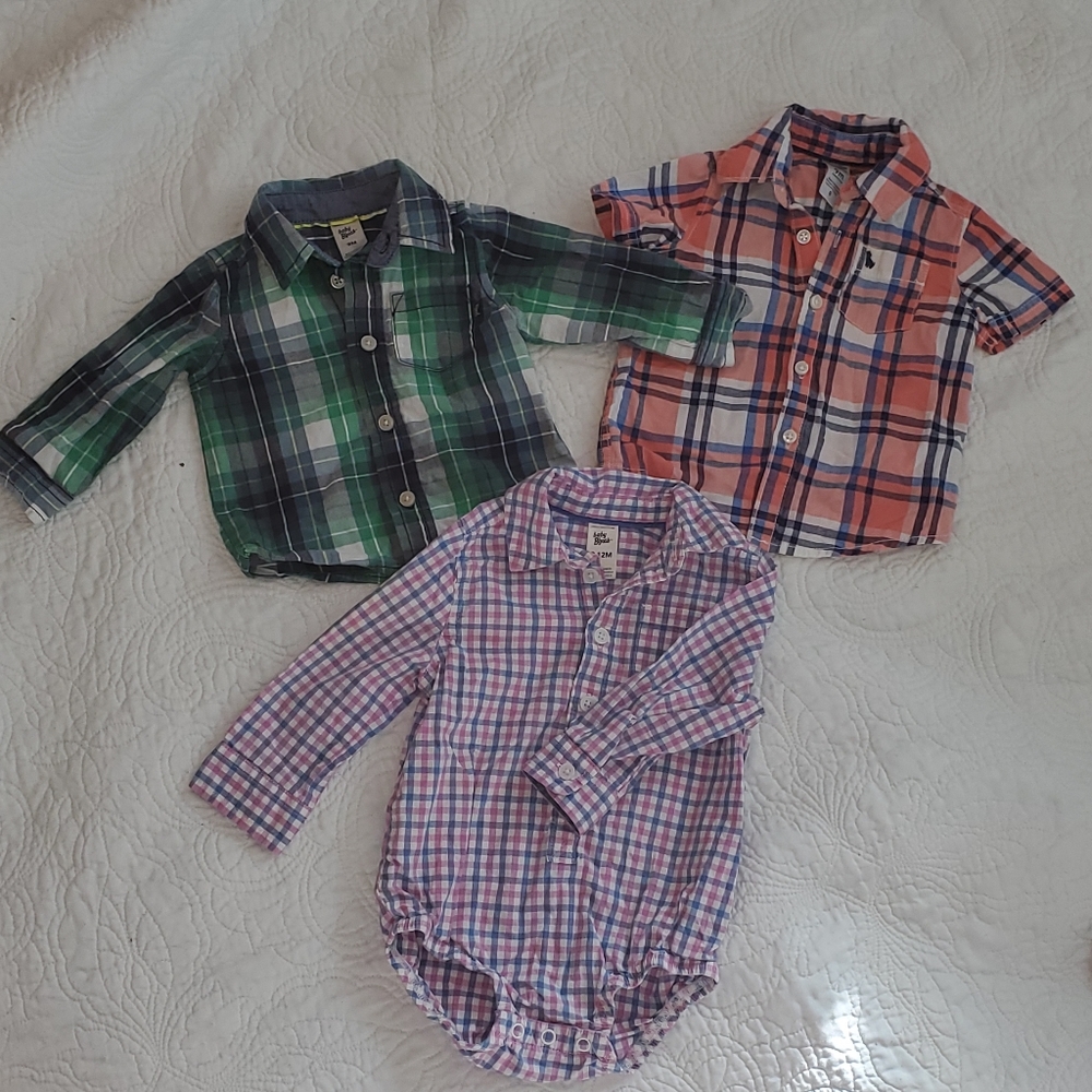 Plaid Button-Front Shirt